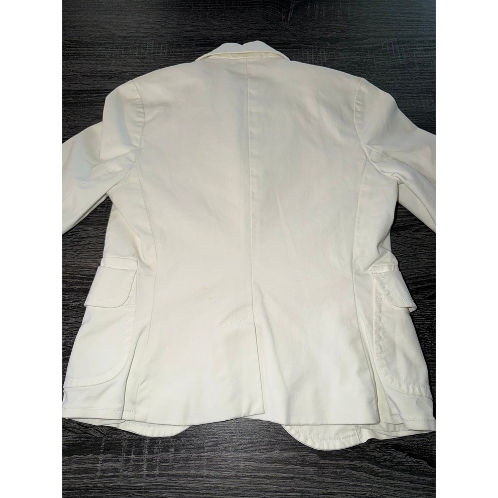 Banana Republic Blazer White Cotton Stretch One Button Classic Workwear Size 2 - Picture 7 of 7
